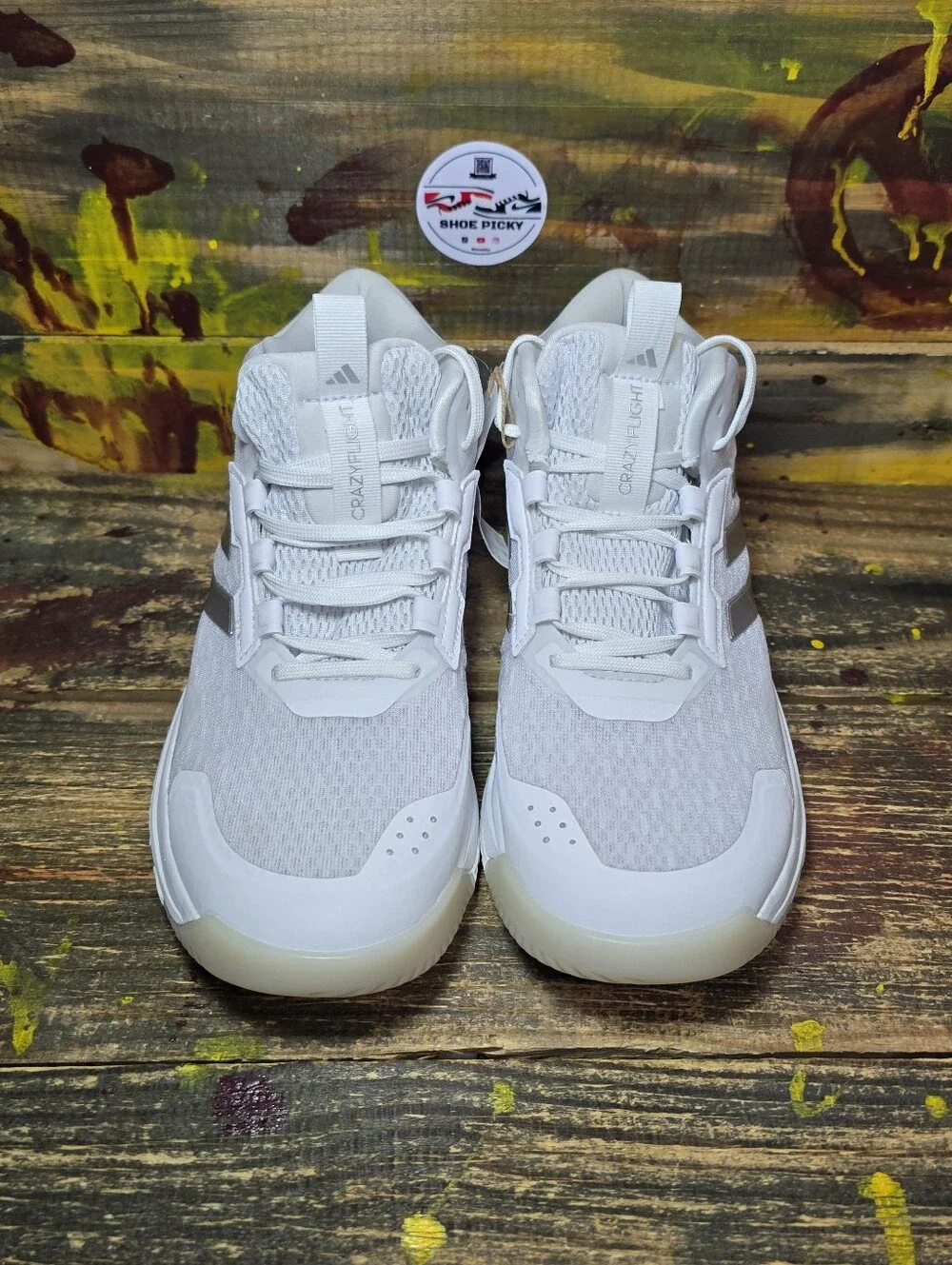 Adidas Crazyflight 6 Mid White Silver HP7030 Volleyball Shoes Womens Size 7,8,9